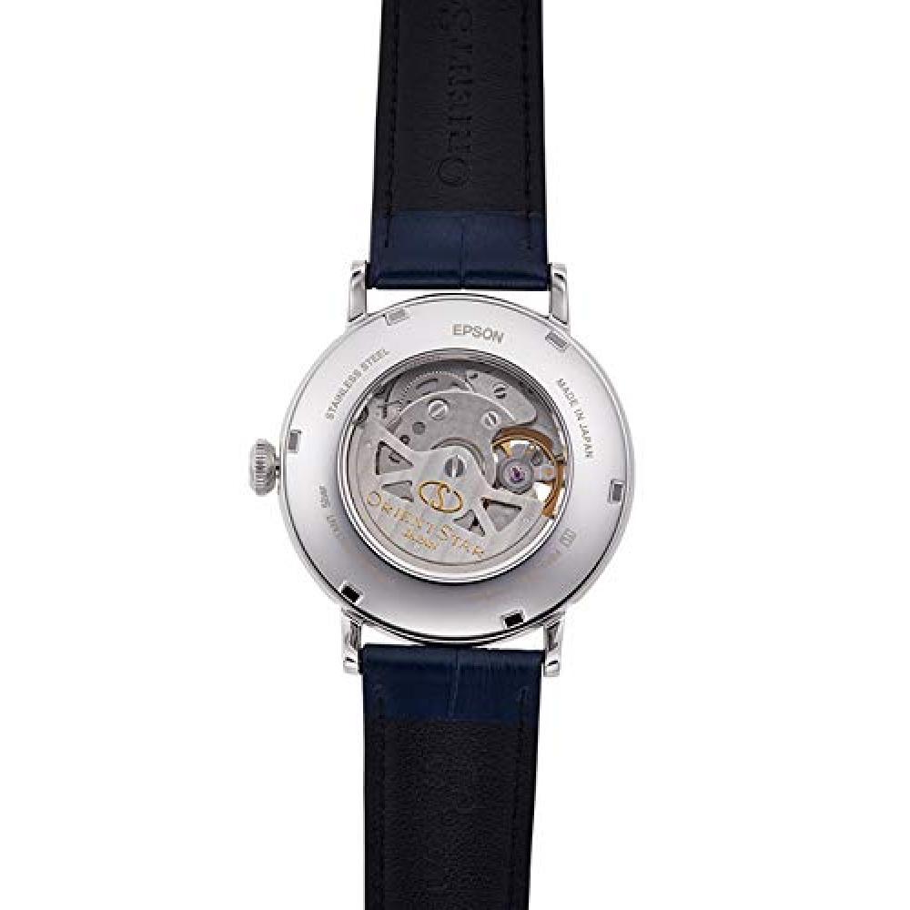 [Orient Star] Montre Automatique ORIENT STAR Classique Semi-squelette Mécanique Fabriquée au Japon Cœur Ouvert RK-AV0003S Homme Blanc Argent