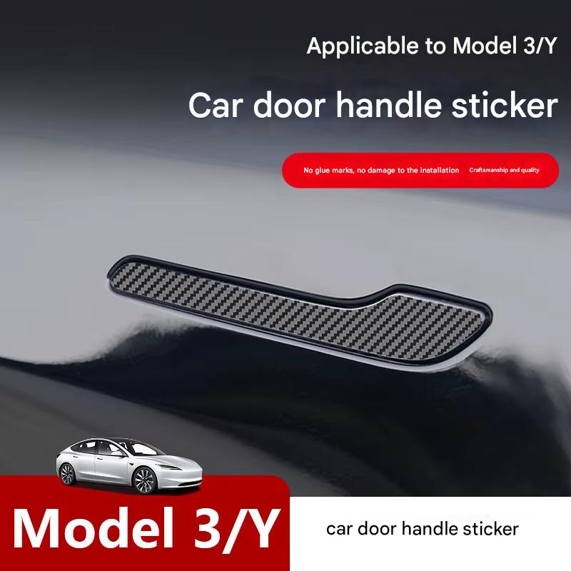 Suitable for Tesla Updated Model 3Y Door Handle Protective Film, Scratch Resistant TPU Transparent Protective Film