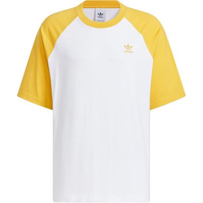 adidas Camiseta Raglan Originals Adicolor Confortável Versátil Estampa com Logotipo da Marca Gola Redonda Manga Curta Tops Masculinos Amarelo JM7266