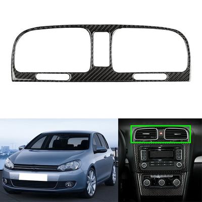 Car Carbon Fiber Middle Air Vent Outlet Cover Trim for Volkswagen VW Golf 6 MK6 GTI 2008-2012 Interior Mouldings