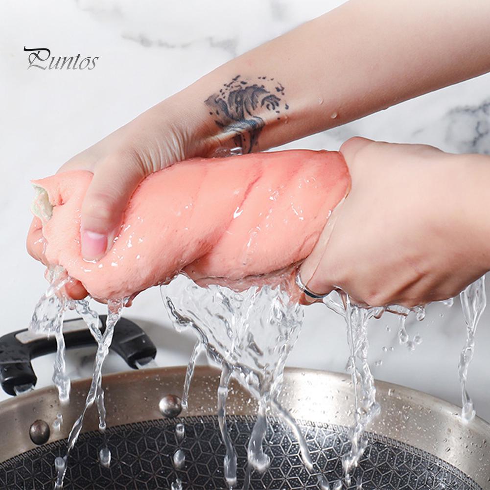 Home Kitchen Thicken Water Absorbent Coral Velvet Cleaning Dish Cloth Towel 10Pcs