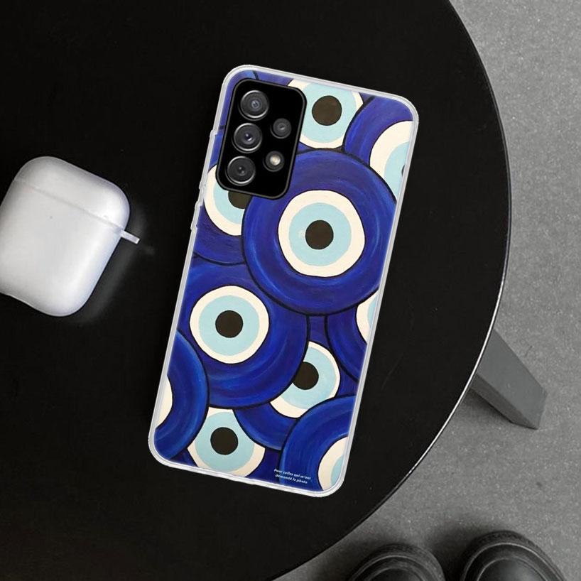 Lucky Blue Evil Eye Phone Case for Samsung Galaxy A17 A16 A26 A36 A56 A57 A37 A15 A25 A35 A55 A14 A24 A34 A54 A13 A23 A33 A53 Ga