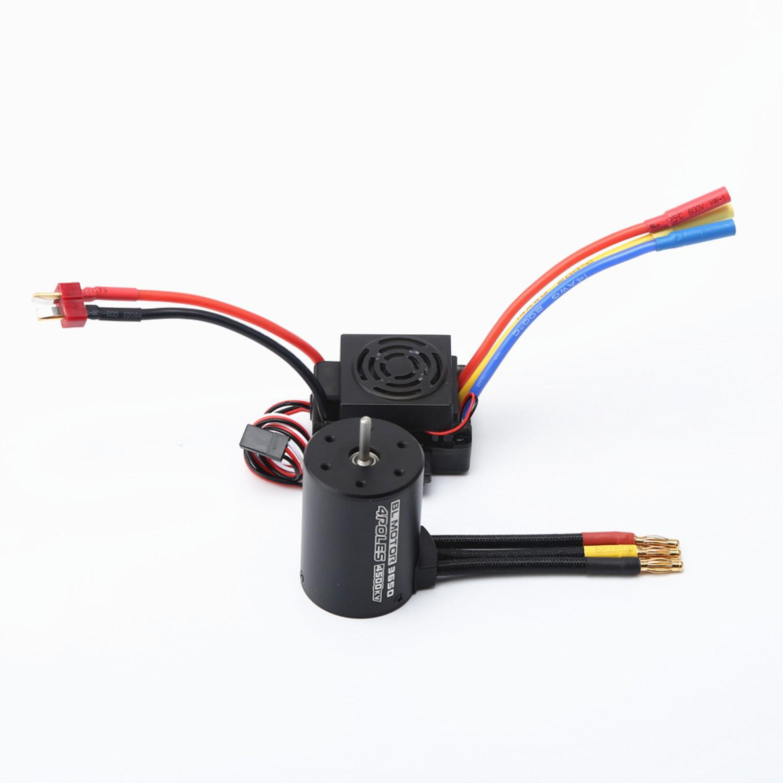 

3650 4500KV Brushless Motor with 60A ESC Combo Replacement for HSP HPI Wltoys 1:8 1:10 Remote Control Car and Boat чорний