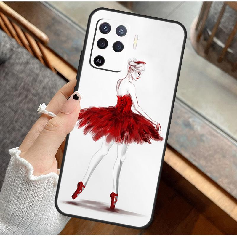 Ballet Ballerina Dancer Phone Case For Oppo A16 A76 A78 A96 A58 A18 A38 A98 A17 A77 A80 A40 A60 A74 A94 A54 A15 A57S