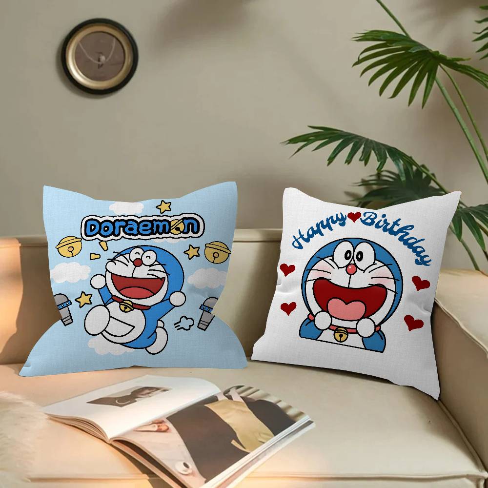 Children Anime D-Doraemon Cushion Cover Inches Farmhouse Decor Home Throw Pillow Covers for Couch Decorations