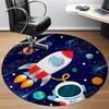 1pc Rocket Ship Carpet for Office Non-Slip, Round Carpet, Soft & Comfortable, Carpet for Office, Round Floor Mat yy251225129