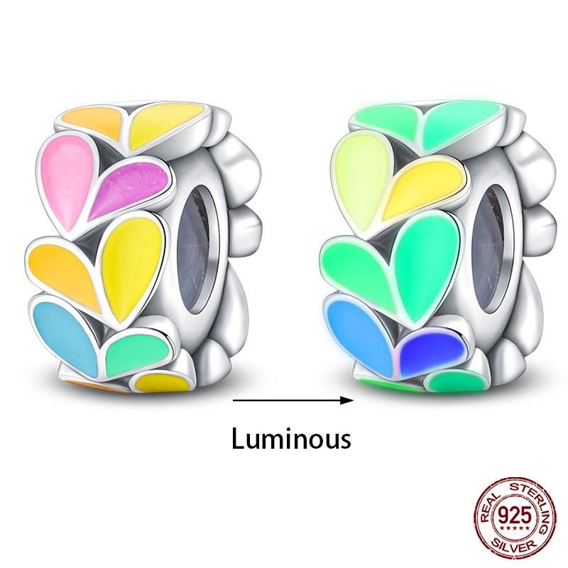 100% Copper Luminous Star Flower Butterfly Silicone Spacer Beads Fit Qikaola Original Bracelets Fine Diy Jewelry