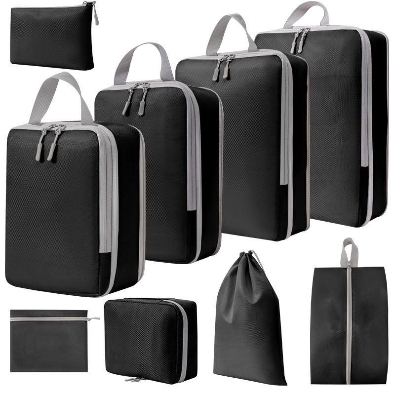 Travel Storage Organizer Set With Waterproof Polyester For Packing And Laundry