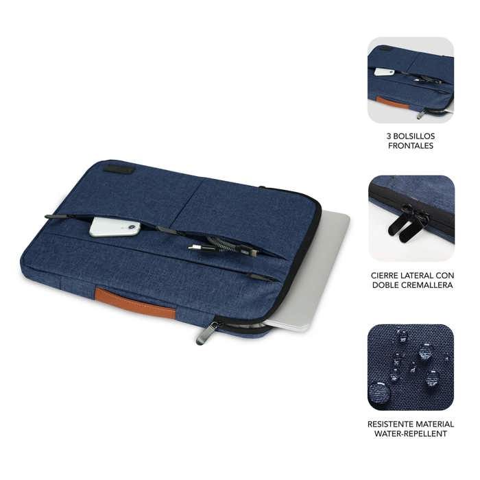 Housse - SUBBLIM - Air Padding 360 - Protection totale - Couleur Bleu - Pour 13.3-14"