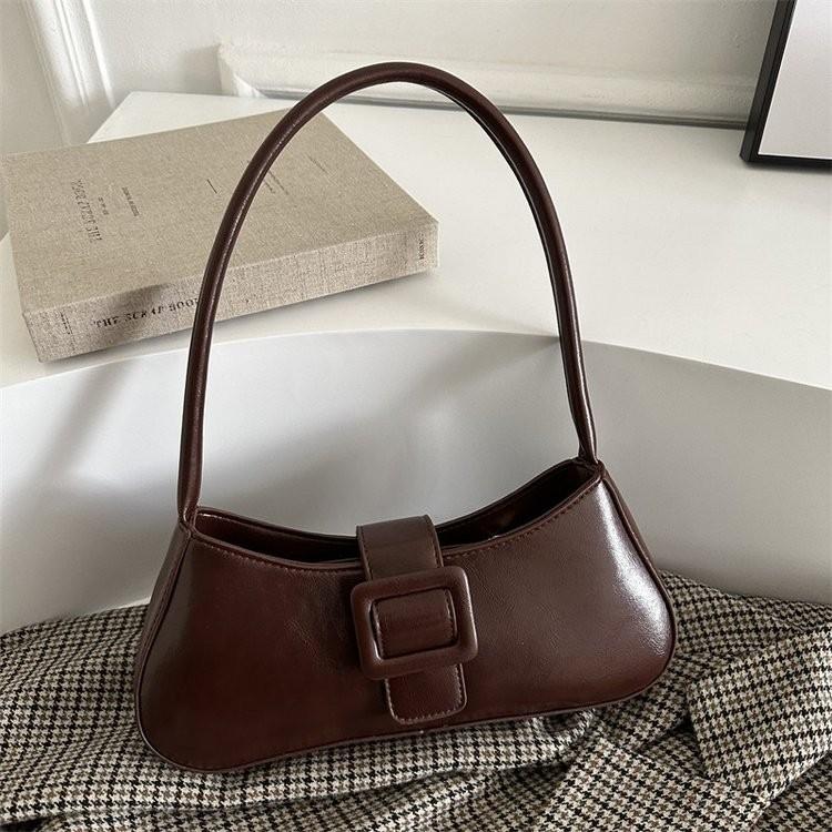 Chic Casual Handheld Bag In Black And Brown Colors Soft Pu Material For Everyday Use