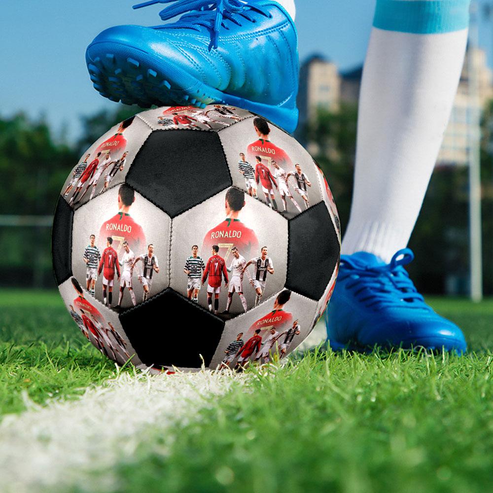 1 PZ Pallone da calcio Cristiano Ronaldo Urban taglia 5 Pallone da calcio indoor Praha Colorato Per tutte le età Cucito a macchina PVC Pronto per la competizione Resistente Alta rimbalzo