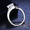 D Color Moissanite Ring Fashion Women's S925 Sterling Silver Ring Classic 1 Carat Silver Ring Wedding Ring Proposal Diamond Ring Gift for Girlfriend