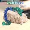 3D-Druck Kristall Drachen Ornament Handheld Aktivität Gelenk Drachen Spielzeug Bastelarbeiten Strahlende Farbe Kinderspielzeug zur Stressbewältigung