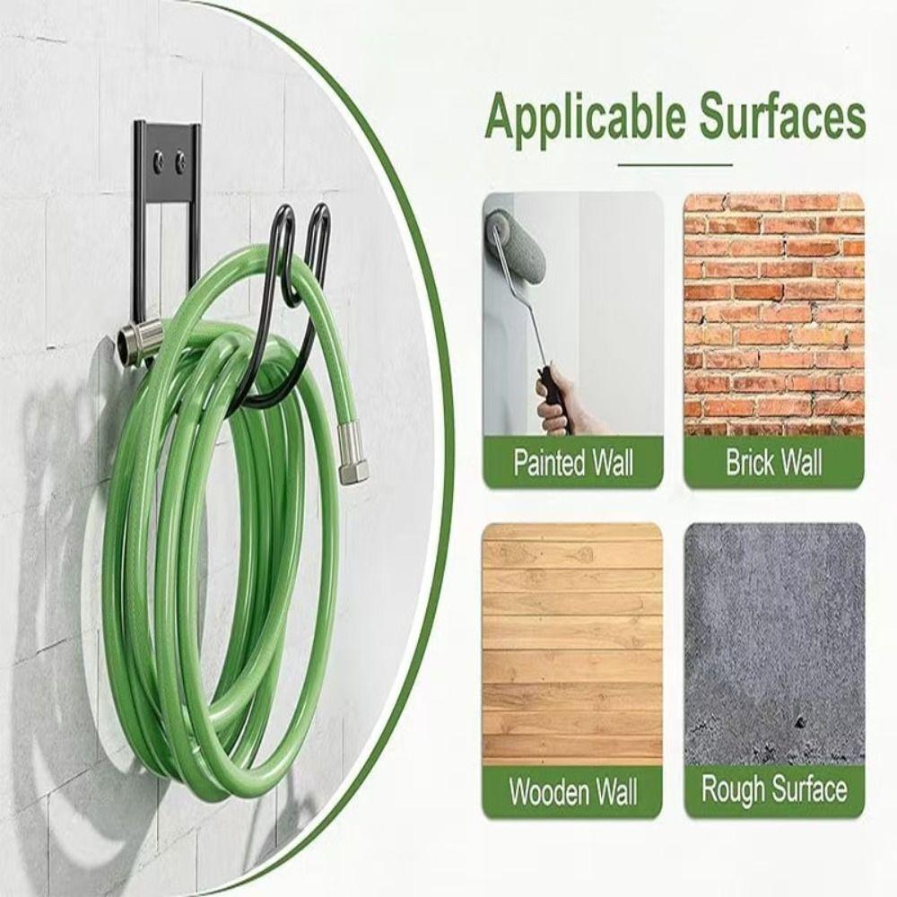 Eisen Metall Gartenschlauchhalter Wandmontage Einfache Installation Wasserschlauchständer Garten Wasserrohrhaken Wasserrohr Organisation