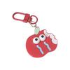 Funny Face Cartoon Red Apple Keychain For Keys Bags Backpacks Cute Gift Idea Durable Plastic Key Ring With Playful Design