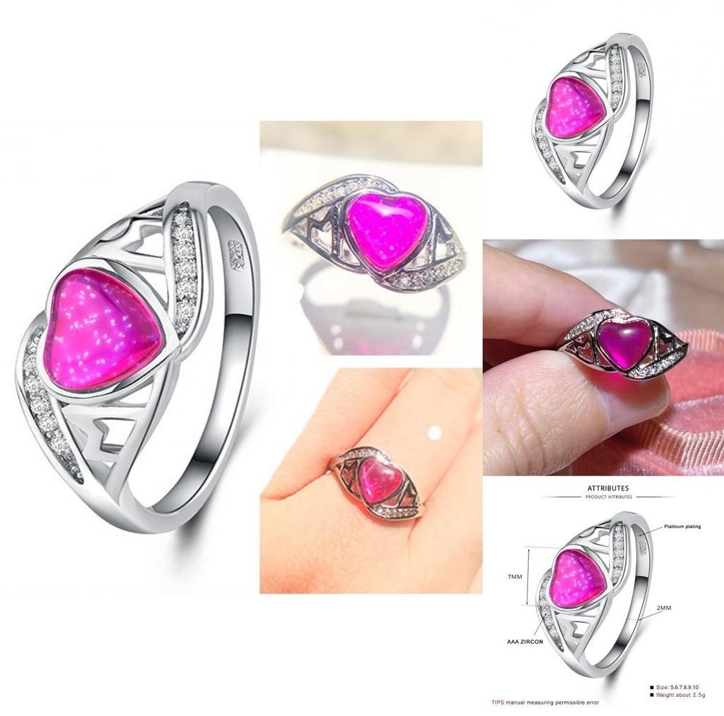 2018 Cross-border Explosion Source Fantasy Australian Peach Heart Ring Mother's Day Gift Mom Inlaid Diamond Ring