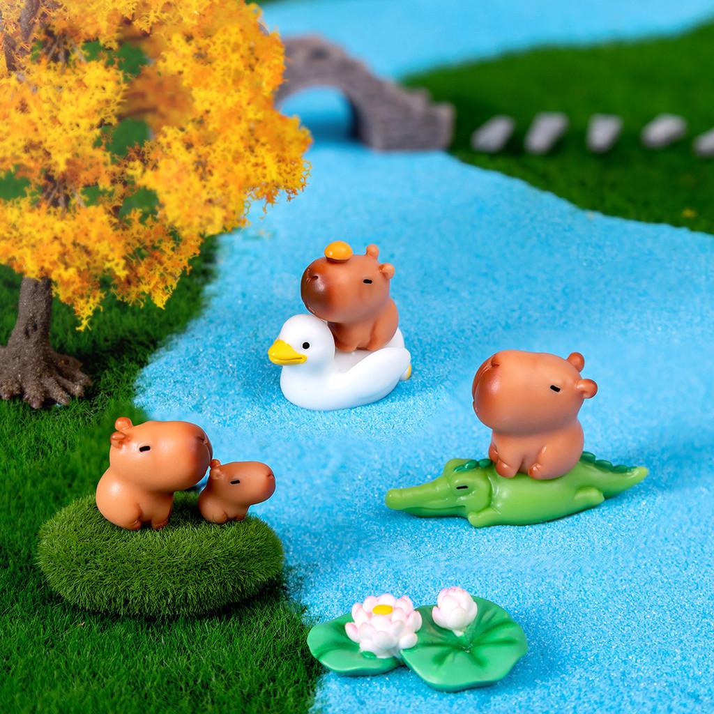 Niedliche Capybara Mini-Figur Blind Box Dekorationen Kunstharz Handwerk Spielzeug Auto Schreibtisch Ornament