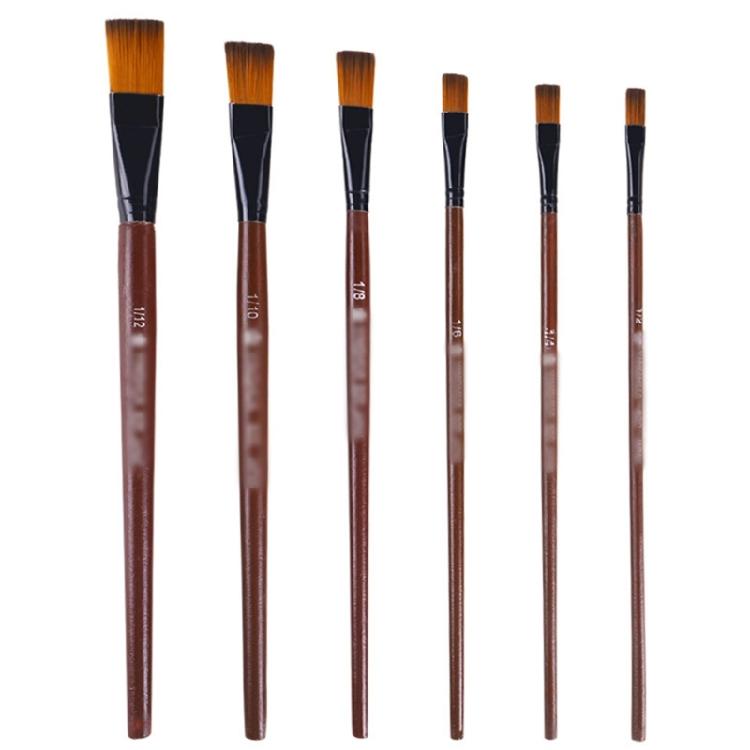 6 Pcs Paint Brushes Set Nylon Hair Paint Brushes Watercolour Painting Brushes Flat Acrylic Brush Drawing Supplies 1