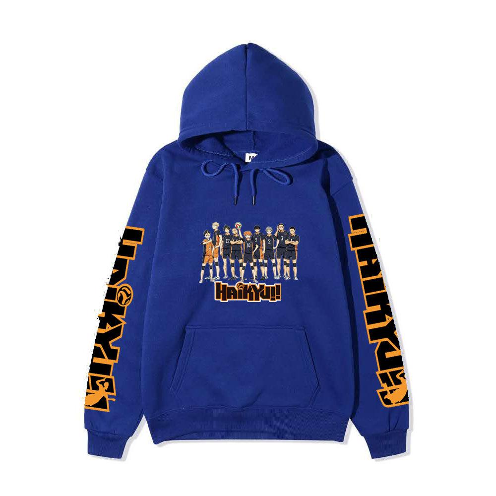 Haikyuu Japanese Anime Hoodie Sweatshirt Fleece Warm Sweatshirt for Men Women Autumn Winter Loose Casual Streetwear Hooded