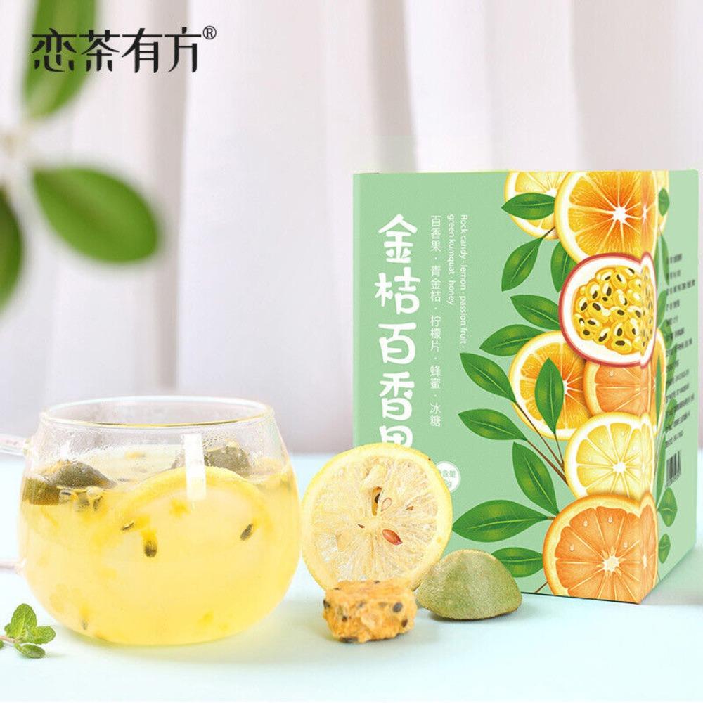 Freeze Dried Citrus Passion Fruit Honey Tea with Lemon Slices Floral Fruit Tea Green Edition