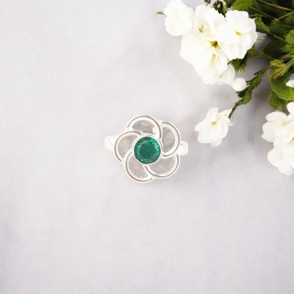 925 Sterling Silver Chrome Diopside Gemstone Ring Handmade Jewelry Stylish Ring RR-51-6
