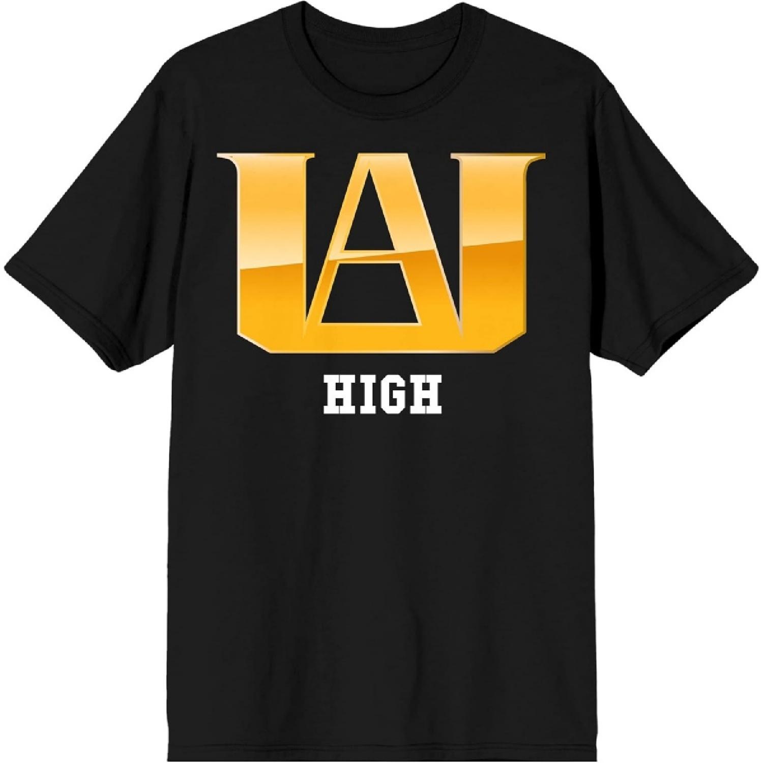 My Hero Academia Anime Cartoon UA Academy Mens Black Graphic Tee S