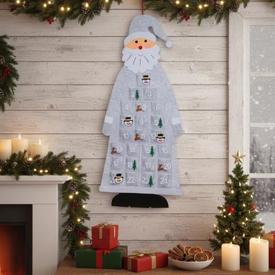 Felt Hanging Advent Calendar with 24 Pockets Reusable Countdown To Christmas Calendar for Kids Christmas Decorations Gifts