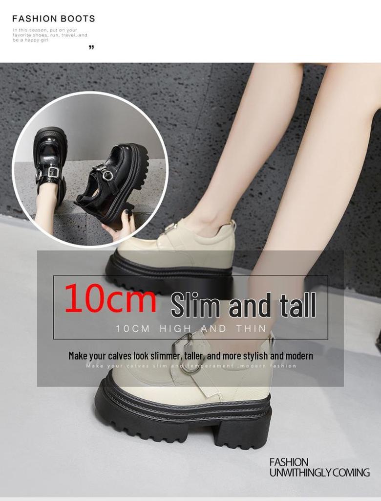 Women's 2025 Spring Fashion British-Style Thick-Soled Hidden Heel Loafers