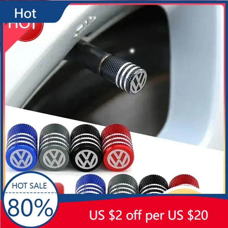 Neue 4 Stück Auto Rad Reifen Ventilkappen Reifenfelge Ventilschaftabdeckungen für Volkswagen Rline Golf GTI Bora Passat Jetta Käfer Tiguan Sciro