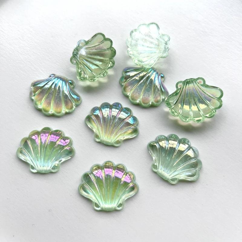 10 Pieces 27*22mm Beautiful AB Color Shell Crystal Rhinestone Flat Back Scrapbook Shell Crystal Rhinestone