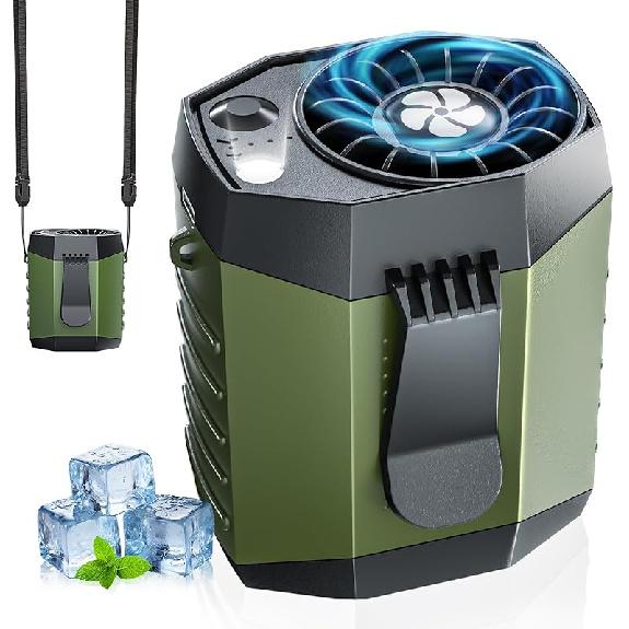 2025 Smart Portable Rechargeable Fan with LED Light & 25H Runtime, 4-Speed 9200RPM Turbo Cooling Personal Waist Fan, Wearable Neck & Belt Clip for
