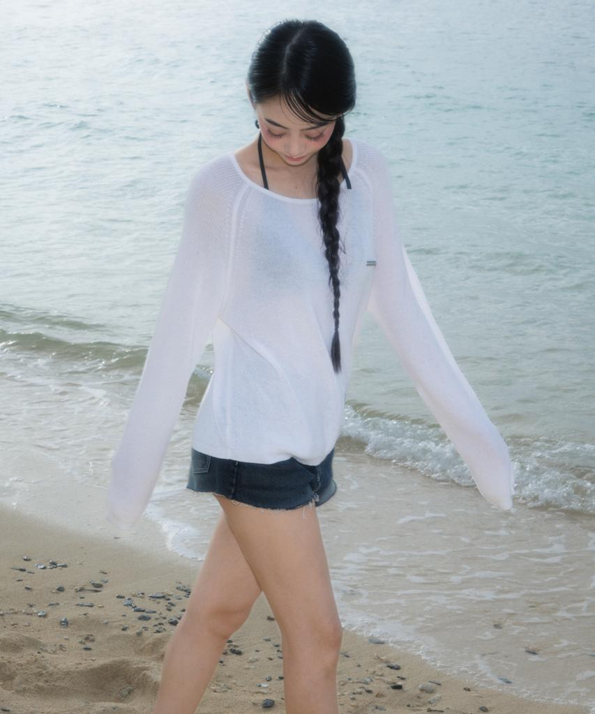 ROSEFRANTZ Boatneck Sheer Basic Knit [Ivory]