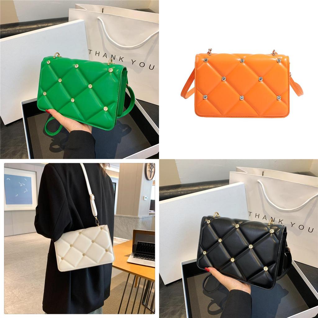 Trendy French Style Grid Small Shoulder Bag 2023 Autumn Winter New Square Bag