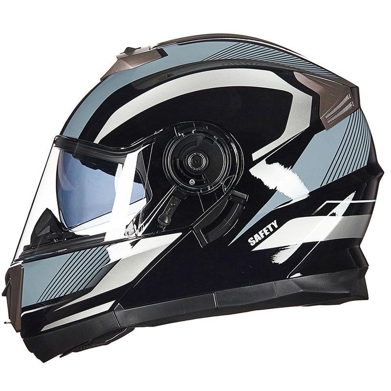 GXT Men's Motorcycle Full Coverage Flip-Up Helmet with Double Lens - DOT Approved