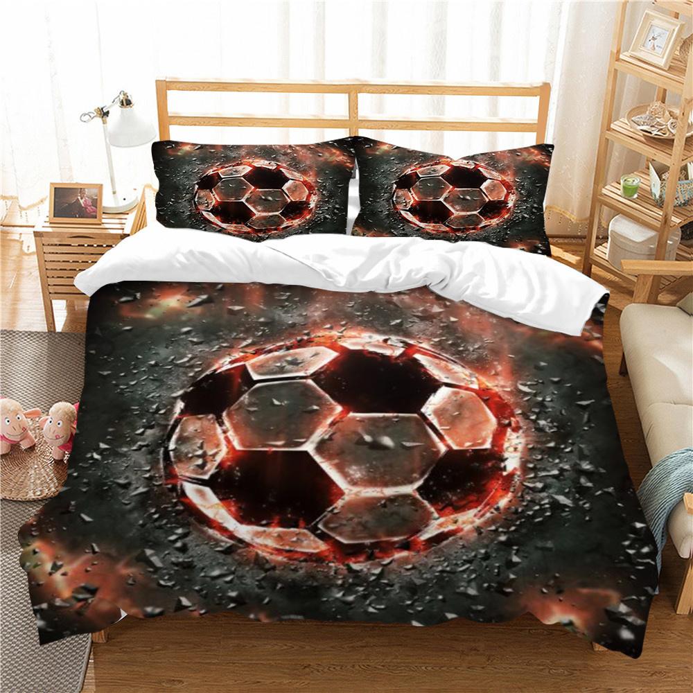 Hot Sell Football Bedding Cover Suit Scripes Unique Design Duvet Cover Set Soccer Bed Clothes Polyester Home Textiles Man Single Size Quilt Cover