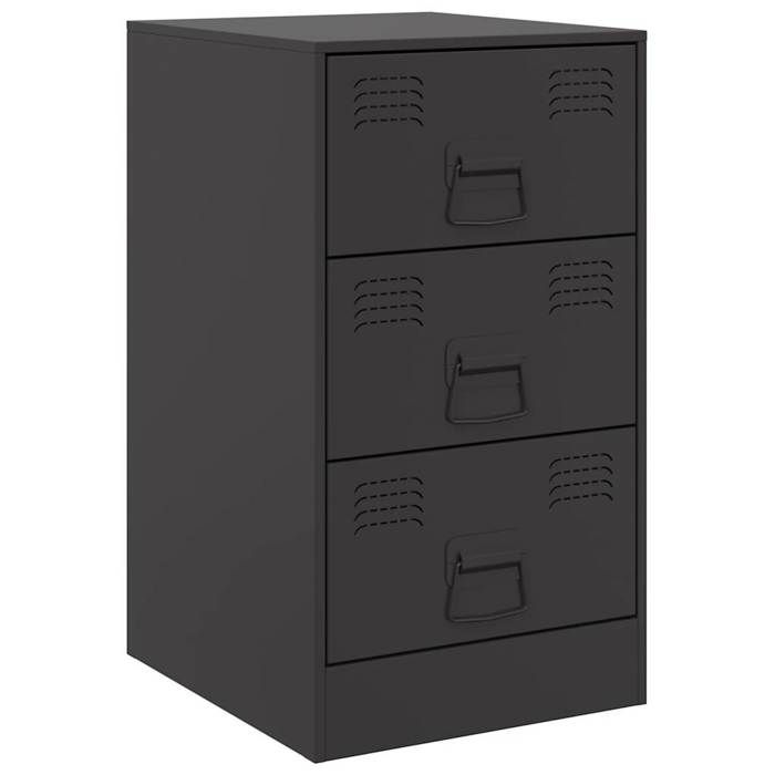 VidaXL Table de chevet noir 34,5x39x62 cm acier, armoire, meubles de chambre à coucher, support de téléphone, armoire 841775