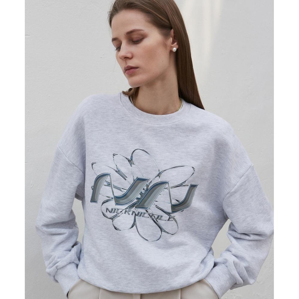 

NICKNICOLE NICOLE STEEL HIP LOGO SWEATSHIRTMELANGE