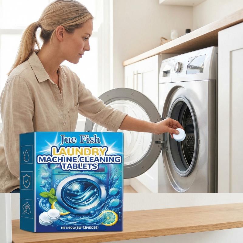 12Pcs Washing Machine Cleaning Effervescent Tablets Deeply Cleans Stubborn Dirt Eliminates Odors Mild No Residue For All