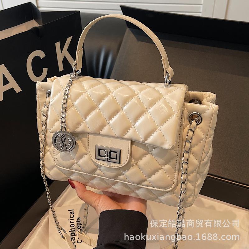 Rhombus Chain Bag Women's Large-capacity 2025 New Niche Spring and Summer Shoulder Messenger Bag Casual Portable Commuter Bag