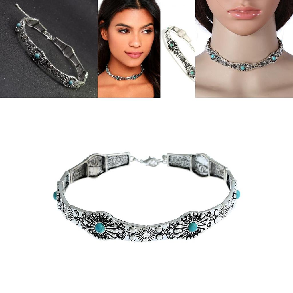 Gypsy Retro Design Jewelry With Gemstone Inlay For Elegant Ladies