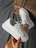Foreign trade large size white shoes women's 2025 spring and autumn new leather surface platform casual sports shoes versatile fashion board shoes