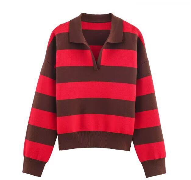 ZAZA fatto in casa stile europeo e americano, abbigliamento da donna all'ingrosso, temperamento alla moda e versatile, maglieria casual multicolore transfrontaliera
