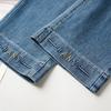 Light Blue High-Waisted Petite Straight-Leg Women's Jeans - Spring 2025 Collection, Loose Fit, Wide-Leg, Slimming Design