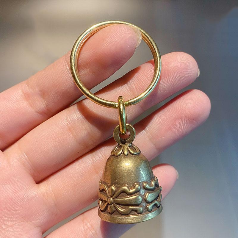 Creative Brass Bell Keychain Key Ring Pendant School Bag Pendant Keychain Accessory Gift A2