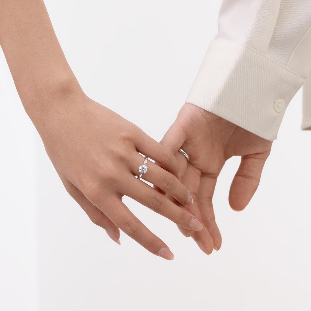 FANCIME Diamond Ring for Size Single Perfect for and Wedding Gift Wrapping Included "Ever Yours" Women, 13, Lab-Grown Diamond, Stone, 0.5ct (DEF/VS),