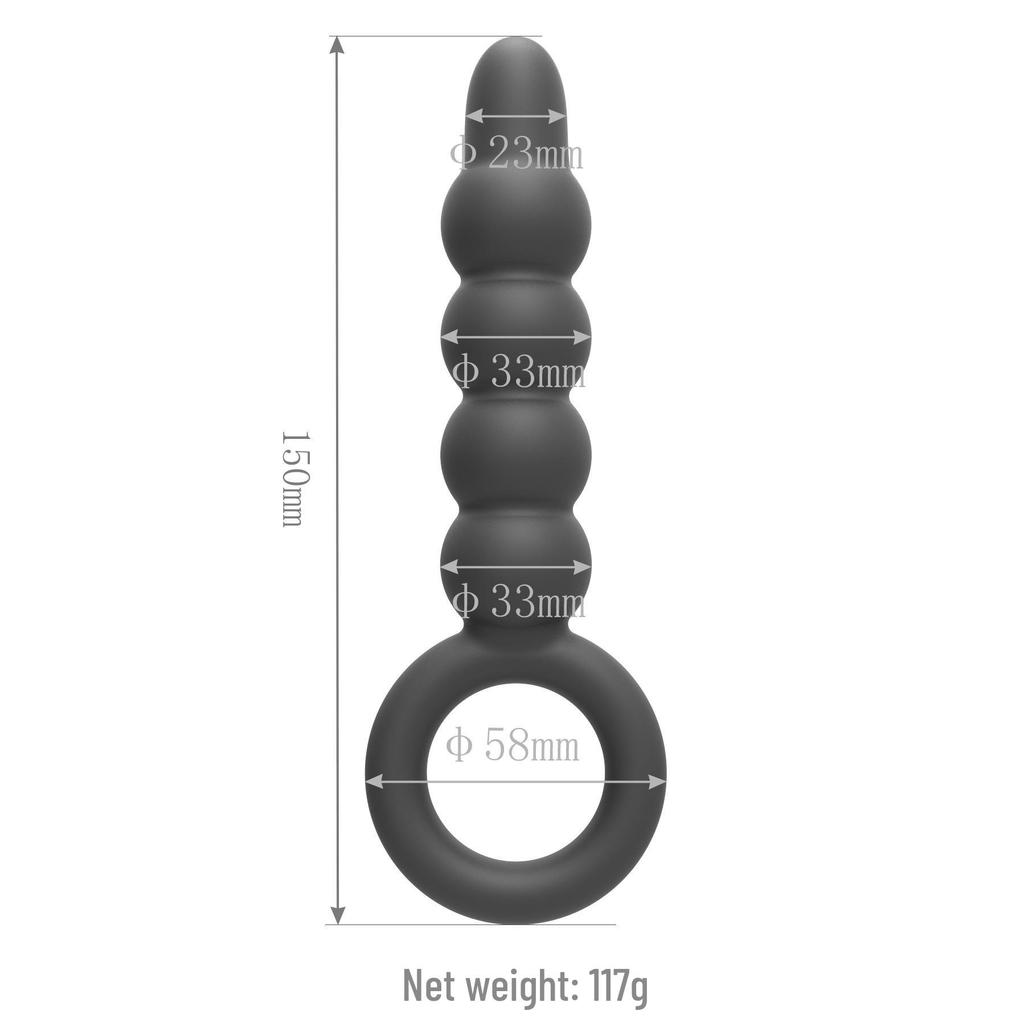Rear Pull Ring Bead Anal Dilator for Female Masturbation and Deep Insertion