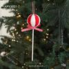 Red & White Plush Candy Christmas Balls Ornaments for Tree Decoration
