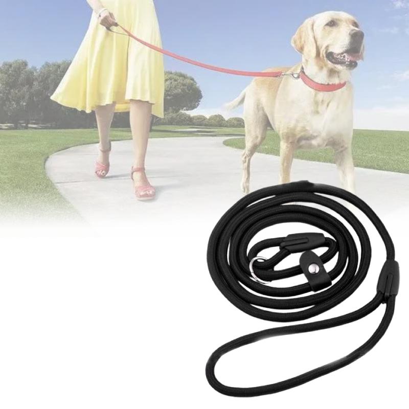 Nylon Leash Pet No Collar Needed Adjustable Length 120cm For Dogs Durable Black