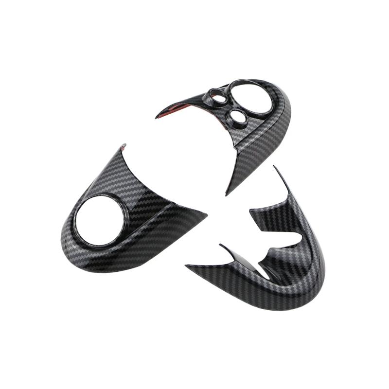 For BMW MINI Cooper F54 F55 F56 F57 F60 ABS Carbon Texture Car Steering Wheel Panel Frame Stickers Cover Trim Accessories