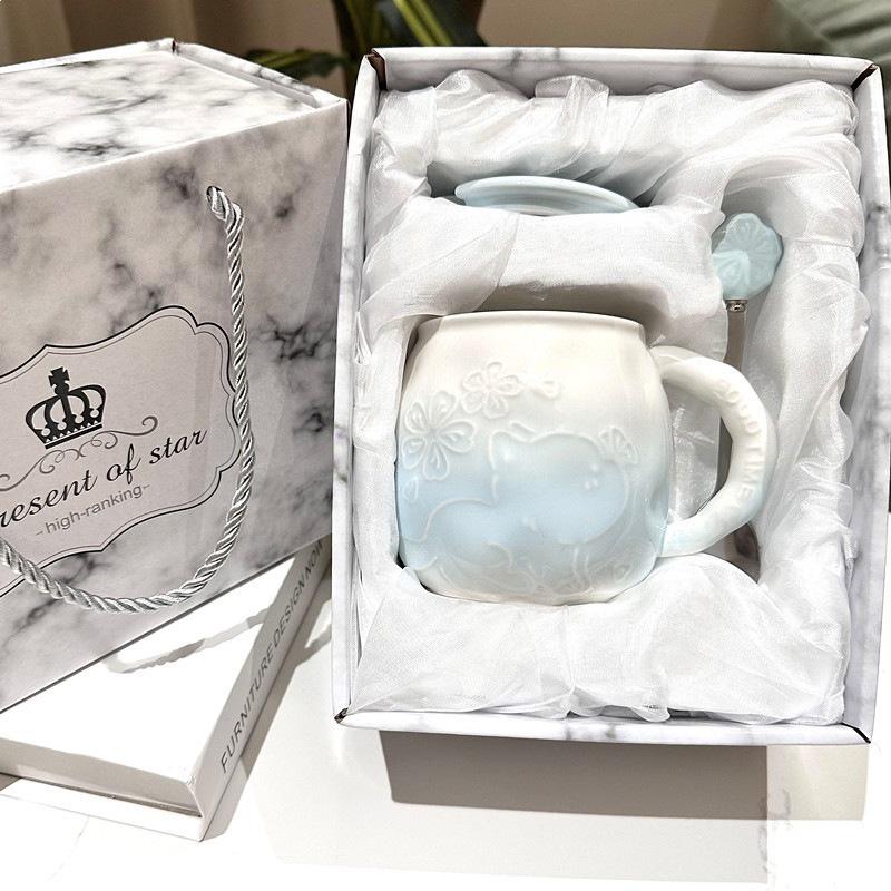 

Sakura Cat Mug Gift Set for Her: Perfect Birthday Present for Bestie or Couple Single Mug [Foam Packaging]